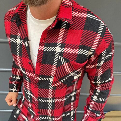 Men's Flannel Shirt Shirt Jacket Shacket Shirt Plaid / Check Turndown Red Street Daily Long Sleeve Button-Down Clothing Apparel Basic Fashion Casual Comfortable
Men's Flannel Shirt Shirt Jacket Shacket Shirt Plaid / Check Turndown Red Street Daily Long Sleeve Button-Down Clothing Apparel Basic Fashion Casual Comfortable