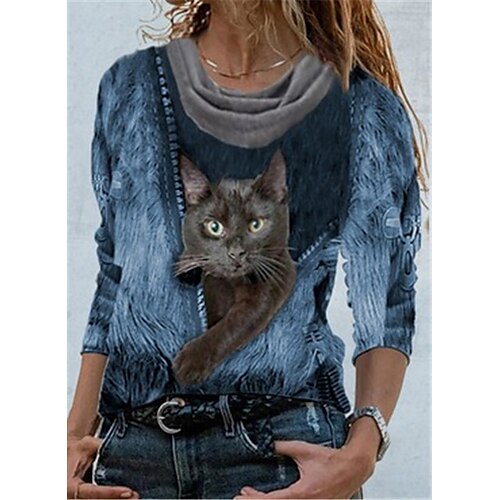 Women's Sweatshirt Pullover Cat 3D Print Daily Sports 3D Print Active Streetwear Clothing Apparel Hoodies Sweatshirts Blue Gray
Women's Sweatshirt Pullover Cat 3D Print Daily Sports 3D Print Active Streetwear Clothing Apparel Hoodies Sweatshirts Blue Gray