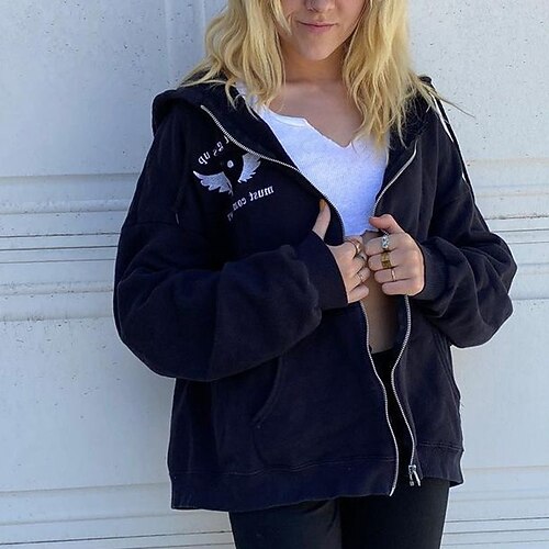 Women's Casual Jacket Windproof Warm Outdoor Street Daily Vacation Embroidered Zipper Pocket Zipper Hoodie Fashion Modern Street Style Heart Regular Fit Outerwear Long Sleeve Winter Fall Black S M L
Women's Casual Jacket Windproof Warm Outdoor Street Daily Vacation Embroidered Zipper Pocket Zipper Hoodie Fashion Modern Street Style Heart Regular Fit Outerwear Long Sleeve Winter Fall Black S M L