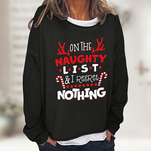 Women's Pullover Crew Neck Letter Print Christmas Casual Daily Hot Stamping Basic Casual Christmas Clothing Apparel Hoodies Sweatshirts Loose Fit Black Khaki
Women's Pullover Crew Neck Letter Print Christmas Casual Daily Hot Stamping Basic Casual Christmas Clothing Apparel Hoodies Sweatshirts Loose Fit Black Khaki