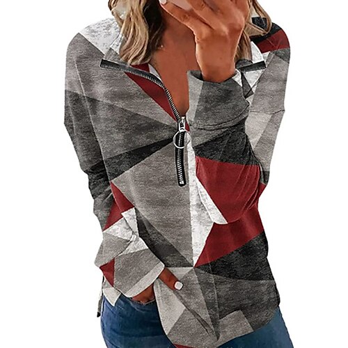 Women's Sweatshirt Pullover Active Basic Zipper Blue Gray Geometric Street V Neck Long Sleeve S M L XL 2XL
Women's Sweatshirt Pullover Active Basic Zipper Blue Gray Geometric Street V Neck Long Sleeve S M L XL 2XL