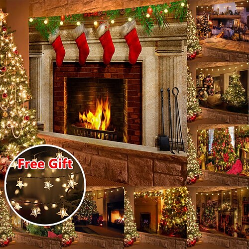 Christmas Tapestry Wall Hanging Tree Ball Fireplace Home Decor Red Socks Livingroom Bedroom Party Place (with LED String)
Christmas Tapestry Wall Hanging Tree Ball Fireplace Home Decor Red Socks Livingroom Bedroom Party Place (with LED String)