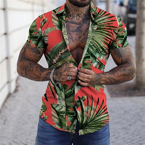 Men's Shirt Leaves Turndown Green Short Sleeves 3D Print Outdoor Street Button-Down Print Tops Fashion Designer Casual Hawaiian / Summer / Spring / Summer
Men's Shirt Leaves Turndown Green Short Sleeves 3D Print Outdoor Street Button-Down Print Tops Fashion Designer Casual Hawaiian / Summer / Spring / Summer
