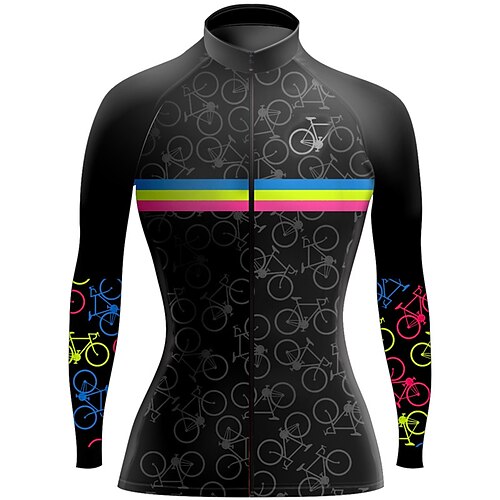 21Grams Women's Cycling Jersey Long Sleeve Bike Top with 3 Rear Pockets Mountain Bike MTB Road Bike Cycling Breathable Quick Dry Moisture Wicking Reflective Strips Black Graphic Polyester Spandex
21Grams Women's Cycling Jersey Long Sleeve Bike Top with 3 Rear Pockets Mountain Bike MTB Road Bike Cycling Breathable Quick Dry Moisture Wicking Reflective Strips Black Graphic Polyester Spandex