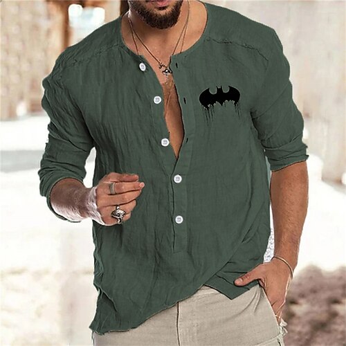 Men's Shirt Graphic Bat Round Neck Green White Long Sleeve Hot Stamping Outdoor Halloween Button-Down Print Tops Fashion Designer Casual Big and Tall / Spring / Fall
Men's Shirt Graphic Bat Round Neck Green White Long Sleeve Hot Stamping Outdoor Halloween Button-Down Print Tops Fashion Designer Casual Big and Tall / Spring / Fall