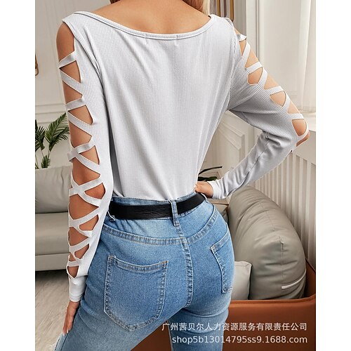 2022 Foreign Trade Women's Clothing European And American Sleeve Side Straps Design Tight Top
2022 Foreign Trade Women's Clothing European And American Sleeve Side Straps Design Tight Top