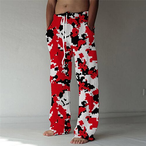 Men's Trousers Beach Pants Drawstring Elastic Waist 3D Print Camouflage Graphic Prints Comfort Breathable Casual Daily Holiday Streetwear Designer Red
Men's Trousers Beach Pants Drawstring Elastic Waist 3D Print Camouflage Graphic Prints Comfort Breathable Casual Daily Holiday Streetwear Designer Red
