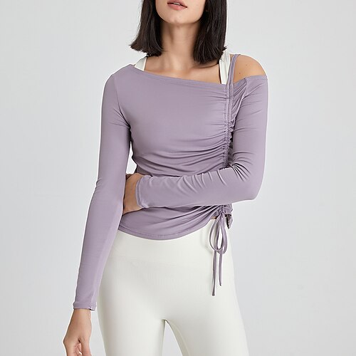 Women's Sweatshirt Yoga Top Drawstring Solid Color White Black Spandex Yoga Fitness Gym Workout Top Long Sleeve Sport Activewear Breathable Quick Dry Lightweight Stretchy Slim
Women's Sweatshirt Yoga Top Drawstring Solid Color White Black Spandex Yoga Fitness Gym Workout Top Long Sleeve Sport Activewear Breathable Quick Dry Lightweight Stretchy Slim