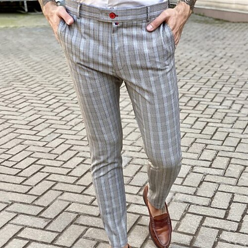 Men's Chinos Trousers Pencil Pants Jogger Pants Front Pocket Stripe Comfort Breathable Business Casual Daily Basic Streetwear Gray Micro-elastic
Men's Chinos Trousers Pencil Pants Jogger Pants Front Pocket Stripe Comfort Breathable Business Casual Daily Basic Streetwear Gray Micro-elastic
