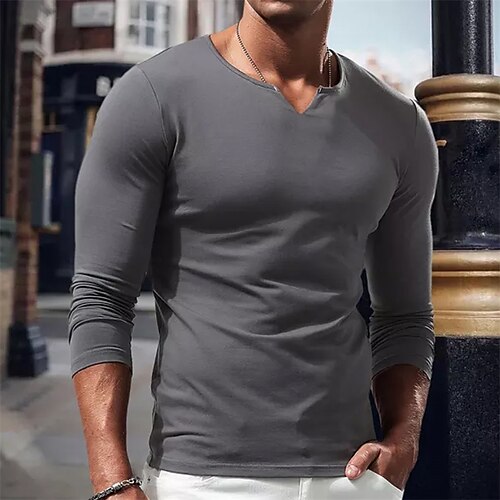 Men's T shirt Tee Solid Colored V Neck Dark Gray Street Sports Long Sleeve Clothing Apparel Fashion Designer Casual Comfortable
Men's T shirt Tee Solid Colored V Neck Dark Gray Street Sports Long Sleeve Clothing Apparel Fashion Designer Casual Comfortable