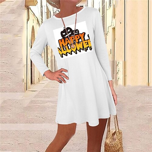 Women's Casual Dress T Shirt Dress Tee Dress Short Mini Dress Light Green Army Green Gray White Black Long Sleeve Letter Pumpkin Print Fall Winter Round Neck Vacation Casual Halloween 2022 S M L XL
Women's Casual Dress T Shirt Dress Tee Dress Short Mini Dress Light Green Army Green Gray White Black Long Sleeve Letter Pumpkin Print Fall Winter Round Neck Vacation Casual Halloween 2022 S M L XL