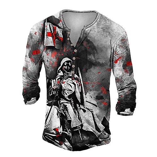 Men's Henley Shirt T shirt Tee Tee Graphic Templar Cross Human Henley Gray 3D Print Plus Size Outdoor Daily Long Sleeve Button-Down Print Clothing Apparel Basic Designer Classic Comfortable
Men's Henley Shirt T shirt Tee Tee Graphic Templar Cross Human Henley Gray 3D Print Plus Size Outdoor Daily Long Sleeve Button-Down Print Clothing Apparel Basic Designer Classic Comfortable