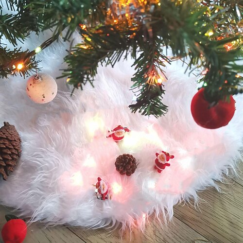 Falda de árbol de Navidad, faldas de árbol de Navidad blancas de felpa alfombra de árbol para decoraciones de árboles de Navidad
Falda de árbol de Navidad, faldas de árbol de Navidad blancas de felpa alfombra de árbol para decoraciones de árboles de Navidad