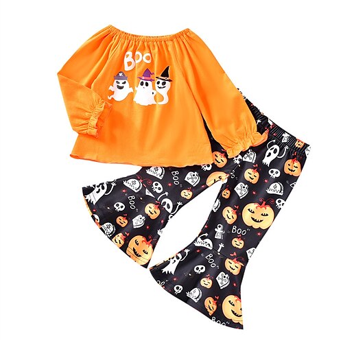 Kids Girls' Halloween PantsSet Clothing Set 2 Pieces Long Sleeve Black Gray Purple Cartoon Outdoor Street Active Street Style 2-6 Years
Kids Girls' Halloween PantsSet Clothing Set 2 Pieces Long Sleeve Black Gray Purple Cartoon Outdoor Street Active Street Style 2-6 Years
