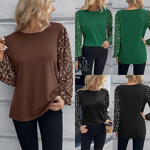 Women's T shirt Tee Basic Solid Colored Lace Standard Spring Green Brown Black
Women's T shirt Tee Basic Solid Colored Lace Standard Spring Green Brown Black