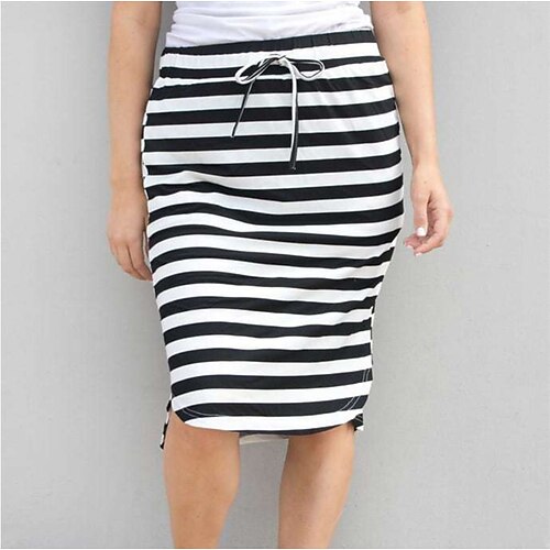Women's Skirt Pencil Above Knee Cotton White Black Skirts Autumn / Fall Drawstring Split Print Fashion Daily Weekend S M L
Women's Skirt Pencil Above Knee Cotton White Black Skirts Autumn / Fall Drawstring Split Print Fashion Daily Weekend S M L