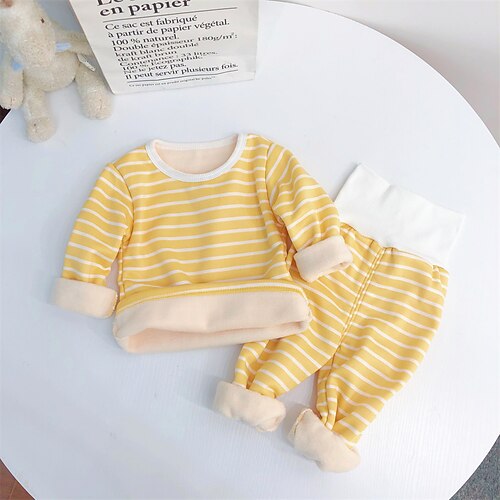 Kids Unisex 2 Pieces Pajamas Long Sleeve Gray Pink Yellow Stripe Winter Active 1-5 Years
Kids Unisex 2 Pieces Pajamas Long Sleeve Gray Pink Yellow Stripe Winter Active 1-5 Years