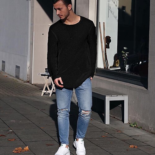 Men's Sweater Pullover Sweater Jumper Ribbed Knit Cropped Knitted Solid Color Crew Neck Basic Stylish Outdoor Daily Clothing Apparel Winter Fall Black Khaki S M L
Men's Sweater Pullover Sweater Jumper Ribbed Knit Cropped Knitted Solid Color Crew Neck Basic Stylish Outdoor Daily Clothing Apparel Winter Fall Black Khaki S M L