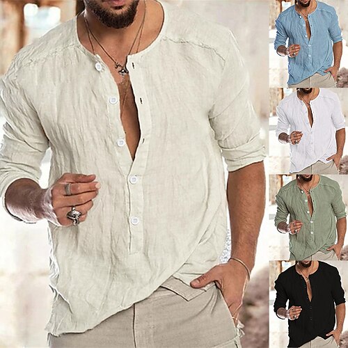 Men's Shirt Solid Color Collar Green White Black Khaki Light Blue Long Sleeve Outdoor Street Button-Down Tops Fashion Designer Casual Big and Tall / Summer / Spring / Summer
Men's Shirt Solid Color Collar Green White Black Khaki Light Blue Long Sleeve Outdoor Street Button-Down Tops Fashion Designer Casual Big and Tall / Summer / Spring / Summer