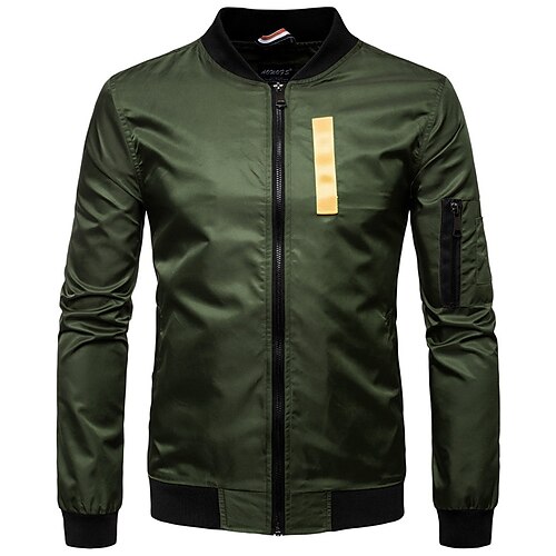 Men's Bomber Jacket Casual Jacket Holiday Going out Casual Daily Spring Fall Regular Coat Stand Collar Regular Fit Waterproof Windproof Rain Waterproof Warm Stylish Casual Minimalism Jacket Long
Men's Bomber Jacket Casual Jacket Holiday Going out Casual Daily Spring Fall Regular Coat Stand Collar Regular Fit Waterproof Windproof Rain Waterproof Warm Stylish Casual Minimalism Jacket Long