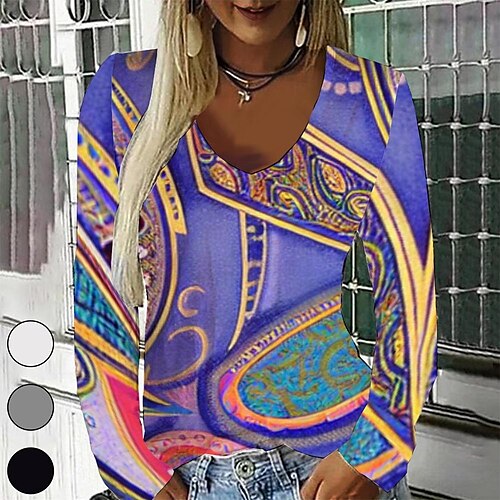Women's T shirt Tee Purple Graphic Graffiti Print Long Sleeve Casual Daily Vintage Round Neck Regular Painting S / 3D Print
Women's T shirt Tee Purple Graphic Graffiti Print Long Sleeve Casual Daily Vintage Round Neck Regular Painting S / 3D Print