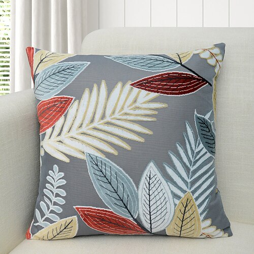 

Botanical Velvet Jacquard Throw Pillow Cover Square Quality Cushion Cover for Sofa Bedroom Livingroom Couch Chair