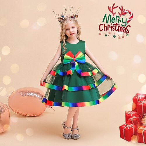 Kids Girls' Christmas Dress Patchwork A Line Dress Knee-length Dress Christmas Mesh Sleeveless Cute Dress 3-12 Years Green Wine
Kids Girls' Christmas Dress Patchwork A Line Dress Knee-length Dress Christmas Mesh Sleeveless Cute Dress 3-12 Years Green Wine