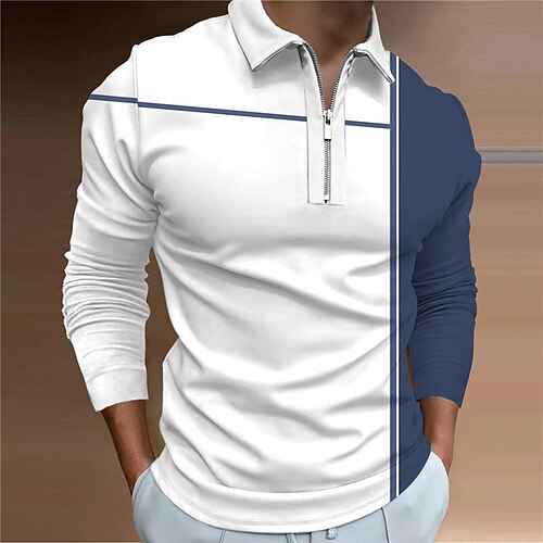 Men's Collar Polo Shirt Golf Shirt Color Block Turndown Green Blue Black 3D Print Outdoor Street Long Sleeve Zipper Print Clothing Apparel Fashion Designer Casual Breathable
Men's Collar Polo Shirt Golf Shirt Color Block Turndown Green Blue Black 3D Print Outdoor Street Long Sleeve Zipper Print Clothing Apparel Fashion Designer Casual Breathable
