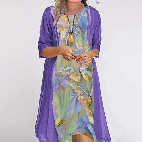 Women's Plus Size Casual Dress Animal Crew Neck Print Half Sleeve Winter Fall Work Casual Knee Length Dress Daily Vacation Dress
Women's Plus Size Casual Dress Animal Crew Neck Print Half Sleeve Winter Fall Work Casual Knee Length Dress Daily Vacation Dress