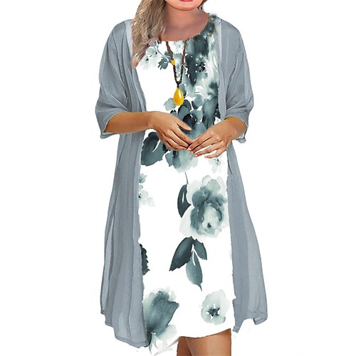 Women's Plus Size Casual Dress Floral Crew Neck Print Half Sleeve Winter Fall Work Casual Knee Length Dress Daily Vacation Dress
Women's Plus Size Casual Dress Floral Crew Neck Print Half Sleeve Winter Fall Work Casual Knee Length Dress Daily Vacation Dress