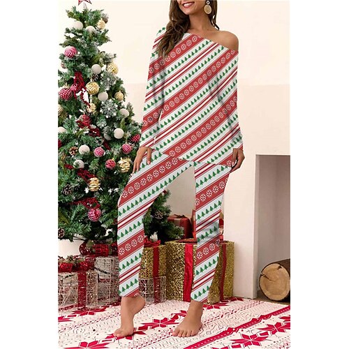 Women's ChristmasPjs Pajamas Sets 2 Pieces Grid / Plaid Trees Comfort Soft Home Bed Cotton Spandex Jersey Long Sleeve T shirt Tee Pant Elastic Waist Winter Fall Blue Red
Women's ChristmasPjs Pajamas Sets 2 Pieces Grid / Plaid Trees Comfort Soft Home Bed Cotton Spandex Jersey Long Sleeve T shirt Tee Pant Elastic Waist Winter Fall Blue Red