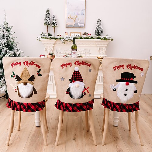 Christmas Ornament Chair Cover Red and Black Plaid Christmas season Forest Old man cartoon chair cover
Christmas Ornament Chair Cover Red and Black Plaid Christmas season Forest Old man cartoon chair cover