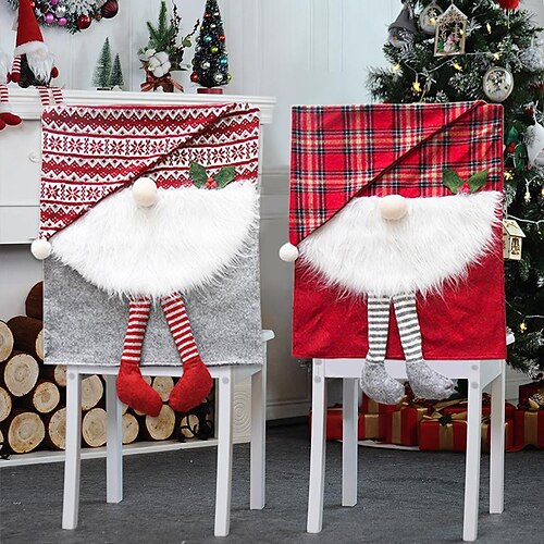 Christmas Chair Back Cover for Dining Room, Santa Claus Snowman Reindeer Xmas Dinner Chairs Cover for Kitchen Hotel Holiday Party Decor
Christmas Chair Back Cover for Dining Room, Santa Claus Snowman Reindeer Xmas Dinner Chairs Cover for Kitchen Hotel Holiday Party Decor