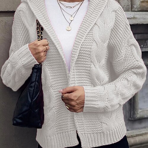 Women's Cardigan Sweater Jumper Cable Knit Knitted Pure Color V Neck Basic Stylish Daily Going out Winter Fall Pink Yellow S M L / Cotton / Long Sleeve / Cotton / Regular Fit
Women's Cardigan Sweater Jumper Cable Knit Knitted Pure Color V Neck Basic Stylish Daily Going out Winter Fall Pink Yellow S M L / Cotton / Long Sleeve / Cotton / Regular Fit