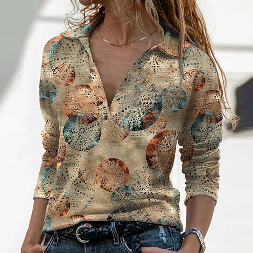 Women's T shirt Tee Graphic Casual Weekend Painting T shirt Tee Long Sleeve Print Shirt Collar Basic Green Blue Purple S / 3D Print
Women's T shirt Tee Graphic Casual Weekend Painting T shirt Tee Long Sleeve Print Shirt Collar Basic Green Blue Purple S / 3D Print