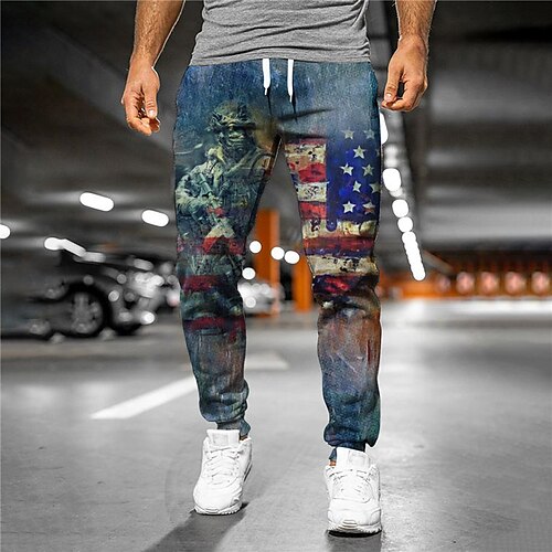 Men's Sweatpants Joggers Trousers Side Pockets 3D Print Elastic Drawstring Design Graphic National Flag Breathable Soft Daily Leisure Sports Designer Casual / Sporty Blue Micro-elastic / Elasticity
Men's Sweatpants Joggers Trousers Side Pockets 3D Print Elastic Drawstring Design Graphic National Flag Breathable Soft Daily Leisure Sports Designer Casual / Sporty Blue Micro-elastic / Elasticity