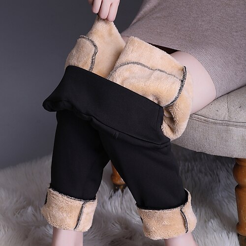 Women's Fleece Pants Tights Pants Trousers Fleece lined Black High Waist Fashion Casual Office Daily Winter Side Pockets Micro-elastic Ankle-Length Thermal Warm Plain S M L XL XXL / Slim
Women's Fleece Pants Tights Pants Trousers Fleece lined Black High Waist Fashion Casual Office Daily Winter Side Pockets Micro-elastic Ankle-Length Thermal Warm Plain S M L XL XXL / Slim