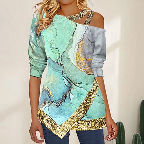 Women's Blouse Shirt Green Graphic Abstract Asymmetric Print Long Sleeve Daily Weekend Streetwear Casual One Shoulder Long S / 3D Print
Women's Blouse Shirt Green Graphic Abstract Asymmetric Print Long Sleeve Daily Weekend Streetwear Casual One Shoulder Long S / 3D Print