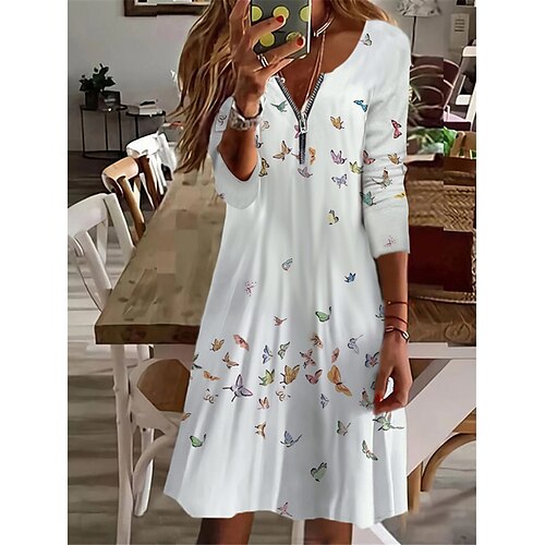 Women's Casual Dress A Line Dress Knee Length Dress White Blue Long Sleeve Animal Butterfly Zipper Print Fall Winter V Neck Vacation Casual 2022 S M L XL 2XL 3XL 4XL 5XL 6XL
Women's Casual Dress A Line Dress Knee Length Dress White Blue Long Sleeve Animal Butterfly Zipper Print Fall Winter V Neck Vacation Casual 2022 S M L XL 2XL 3XL 4XL 5XL 6XL