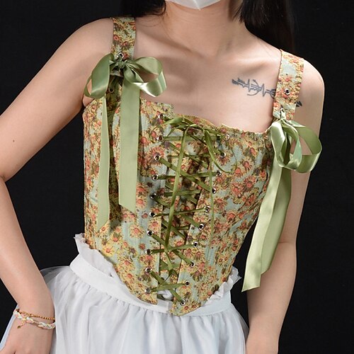 Corset Women's Corset Tops Party Evening Valentine's Day Club Green Breathable Comfortable Overbust Corset Lace Up Backless Tummy Control Adjustable Flower Fall Winter
Corset Women's Corset Tops Party Evening Valentine's Day Club Green Breathable Comfortable Overbust Corset Lace Up Backless Tummy Control Adjustable Flower Fall Winter