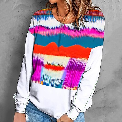 Women's Sweatshirt Pullover Retro White Graphic Geometric Tie Dye Casual Round Neck Long Sleeve S M L XL 2XL 3XL / Winter
Women's Sweatshirt Pullover Retro White Graphic Geometric Tie Dye Casual Round Neck Long Sleeve S M L XL 2XL 3XL / Winter