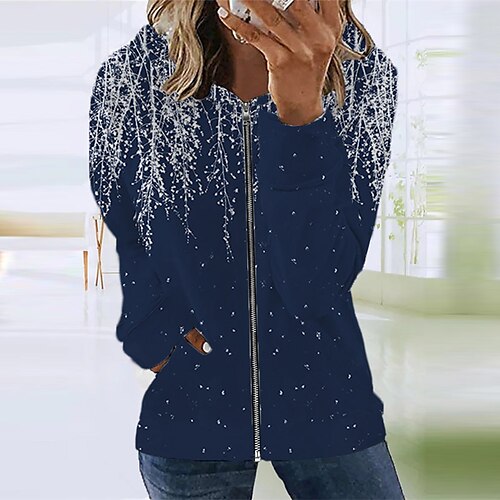 Women's Casual Jacket Warm Breathable Outdoor Street Going out Casual Daily Zipper Pocket Print Zipper Hoodie Preppy Style Print Regular Fit Outerwear Long Sleeve Winter Fall Dark Blue S M L XL XXL
Women's Casual Jacket Warm Breathable Outdoor Street Going out Casual Daily Zipper Pocket Print Zipper Hoodie Preppy Style Print Regular Fit Outerwear Long Sleeve Winter Fall Dark Blue S M L XL XXL