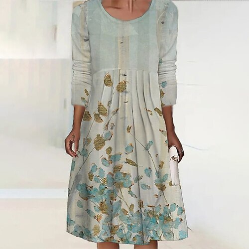 Women's Casual Dress Floral Dress Midi Dress Khaki Long Sleeve Floral Print Winter Fall Autumn Winter Dress Fall Dress 2022 S M L XL XXL 3XL 4XL 5XL 6XL
Women's Casual Dress Floral Dress Midi Dress Khaki Long Sleeve Floral Print Winter Fall Autumn Winter Dress Fall Dress 2022 S M L XL XXL 3XL 4XL 5XL 6XL