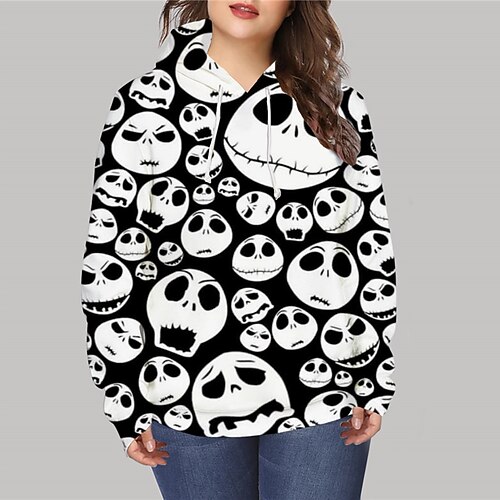 Women's Plus Size Tops Hoodie Sweatshirt Skull Print Long Sleeve Hooded Vintage Casual Festival Halloween Halloween Daily Polyester Fall Winter White
Women's Plus Size Tops Hoodie Sweatshirt Skull Print Long Sleeve Hooded Vintage Casual Festival Halloween Halloween Daily Polyester Fall Winter White