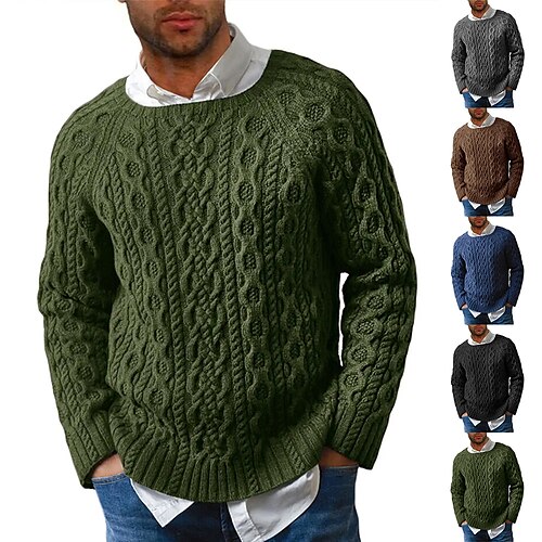 Men's Pullover Sweater jumper Ribbed Knit Cropped Knitted Solid Color Crew Neck Basic Stylish Outdoor Daily Clothing Apparel Fall Winter Blue Army Green M L XL / Cotton / Long Sleeve / Long Sleeve
Men's Pullover Sweater jumper Ribbed Knit Cropped Knitted Solid Color Crew Neck Basic Stylish Outdoor Daily Clothing Apparel Fall Winter Blue Army Green M L XL / Cotton / Long Sleeve / Long Sleeve
