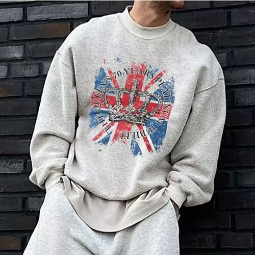 Men's Sweatshirt Pullover Gray Crew Neck Graphic Print National Flag Sports Outdoor Streetwear Designer Casual Big and Tall Spring Clothing Apparel Hoodies Sweatshirts Long Sleeve / Winter / Fall
Men's Sweatshirt Pullover Gray Crew Neck Graphic Print National Flag Sports Outdoor Streetwear Designer Casual Big and Tall Spring Clothing Apparel Hoodies Sweatshirts Long Sleeve / Winter / Fall