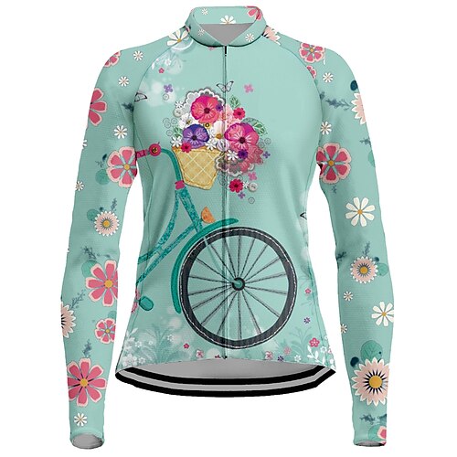 21Grams Women's Cycling Jersey Long Sleeve Bike Top with 3 Rear Pockets Mountain Bike MTB Road Bike Cycling Breathable Quick Dry Moisture Wicking Reflective Strips Green Floral Botanical Polyester
21Grams Women's Cycling Jersey Long Sleeve Bike Top with 3 Rear Pockets Mountain Bike MTB Road Bike Cycling Breathable Quick Dry Moisture Wicking Reflective Strips Green Floral Botanical Polyester