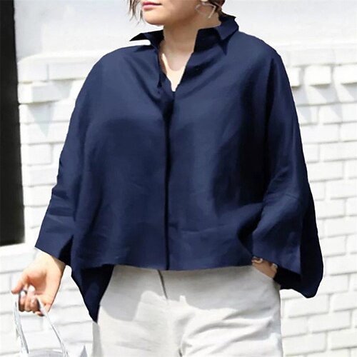 Women's Plus Size Tops Blouse Shirt Plain Long Sleeve Shirt Collar Elegant Casual Daily Going out Polyester Fall Winter White Black
Women's Plus Size Tops Blouse Shirt Plain Long Sleeve Shirt Collar Elegant Casual Daily Going out Polyester Fall Winter White Black