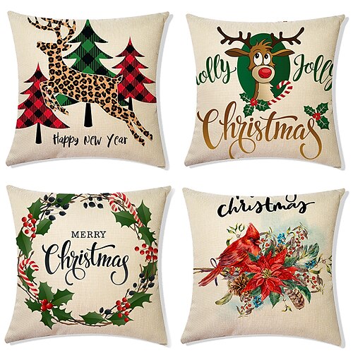 Christmas Party Double Side Cushion Cover 4PC Soft Santa Claus Holiday Decorative Square Throw Pillow Cover Cushion Case Pillowcase for Bedroom Livingroom Superior Quality Machine Washable Indoor Cushion for Sofa Couch Bed Chair
Christmas Party Double Side Cushion Cover 4PC Soft Santa Claus Holiday Decorative Square Throw Pillow Cover Cushion Case Pillowcase for Bedroom Livingroom Superior Quality Machine Washable Indoor Cushion for Sofa Couch Bed Chair
