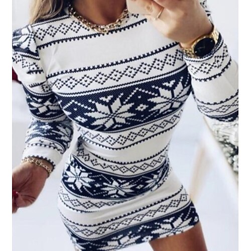 Women's Casual Dress Bodycon Short Mini Dress White Black Blue Wine Red Long Sleeve Elk Snowman Striped Knit Fall Winter Crew Neck Casual Mature Christmas 2022 S M L XL XXL
Women's Casual Dress Bodycon Short Mini Dress White Black Blue Wine Red Long Sleeve Elk Snowman Striped Knit Fall Winter Crew Neck Casual Mature Christmas 2022 S M L XL XXL